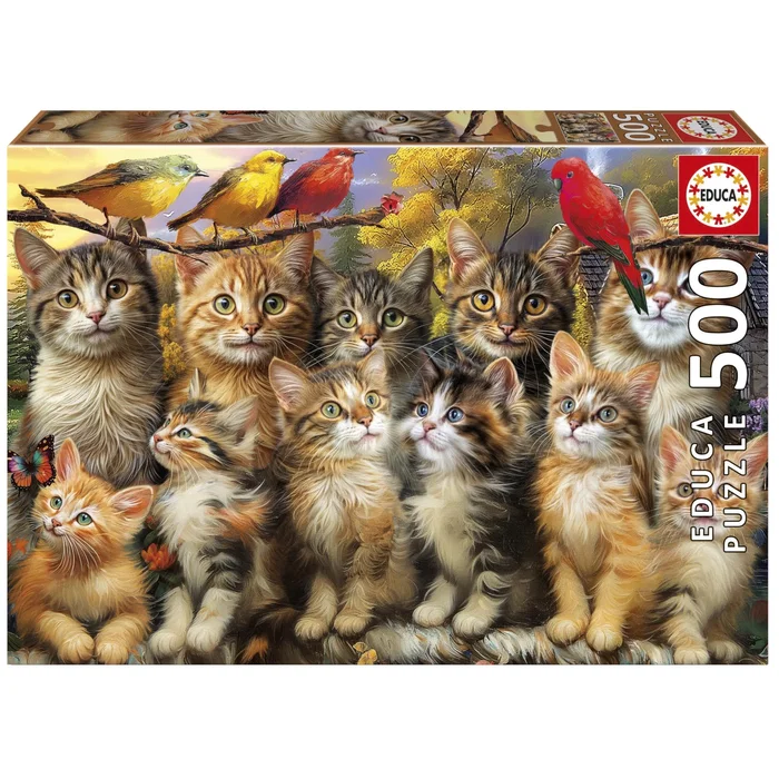 Educa Puzzle Gatitos y Pájaros 500 piezas EDU1747456935666 Educa Puzzle Gatitos y Pájaros 500 piezas EDU1747456935666