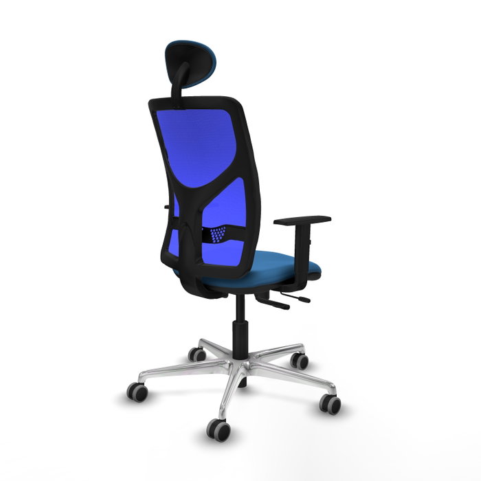 PIQUERAS Y CRESPO Silla de oficina Motilla Azul con mecanismo Sincro/Traslack