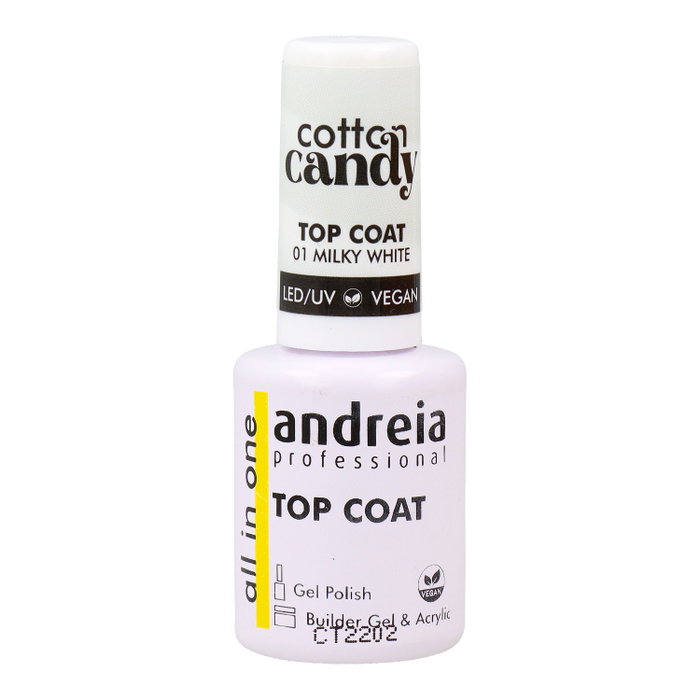 Andreia Cotton Candy Top Coat 01 Milky White Andreia Cotton Candy Top Coat 01 Milky White