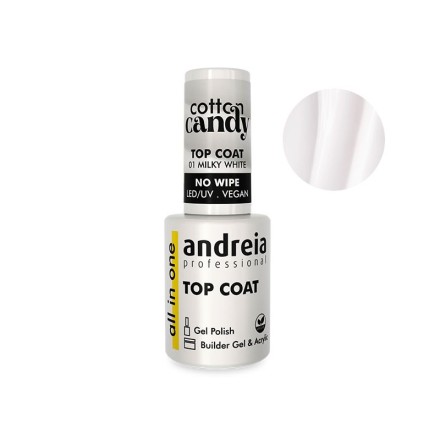 Andreia Cotton Candy Top Coat 01 Milky White Andreia Cotton Candy Top Coat 01 Milky White