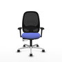 PIQUERAS Y CRESPO Silla de oficina Cilanco con mecanismo Sincro/Traslack, Azul claro y Negro