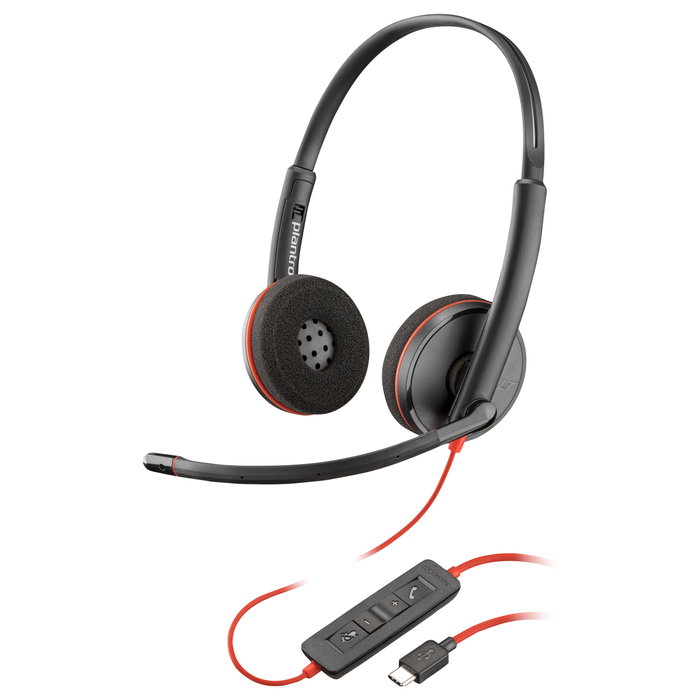 HP Poly Blackwire 3220 Stereo USB-C con Adaptador USB-C/A, Negro HP Poly Blackwire 3220 Stereo USB-C con Adaptador USB-C/A, Negro