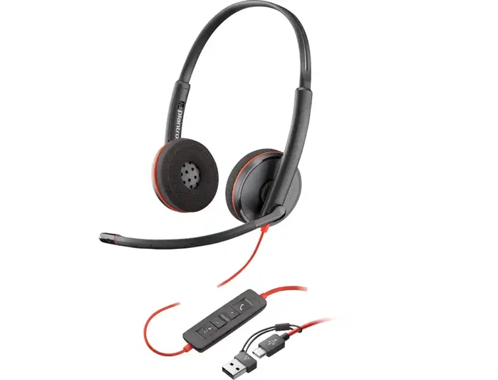 HP Poly Blackwire 3220 Stereo USB-C con Adaptador USB-C/A, Negro HP Poly Blackwire 3220 Stereo USB-C con Adaptador USB-C/A, Negro