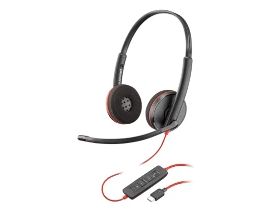 Poly Blackwire 3220 Stereo USB-C con Adaptador USB-C/A Negro