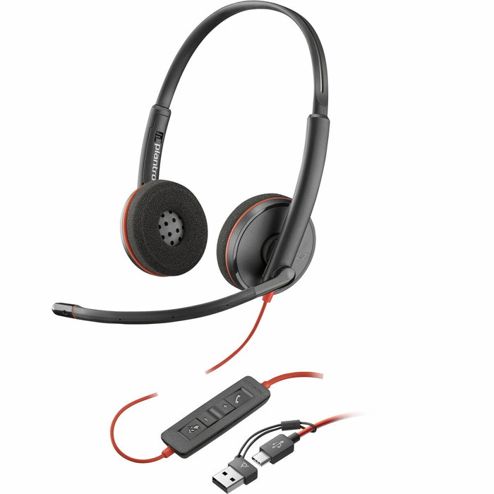 HP Poly Blackwire 3220 Stereo USB-C con Adaptador USB-C/A, Negro HP Poly Blackwire 3220 Stereo USB-C con Adaptador USB-C/A, Negro