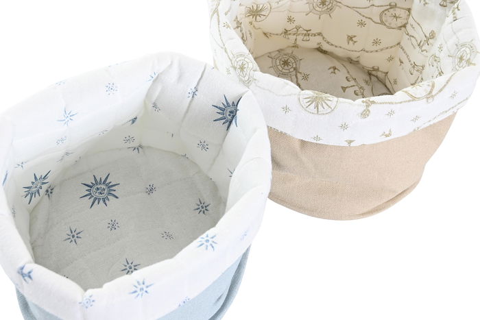 DKD Home Decor Cesta Atlántico Azul Blanco 16 x 10 x 16 cm (6 Unidades)