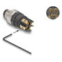 DeLOCK Conector M8 codificado A de 4 pines macho para montaje con conexión por tornillo