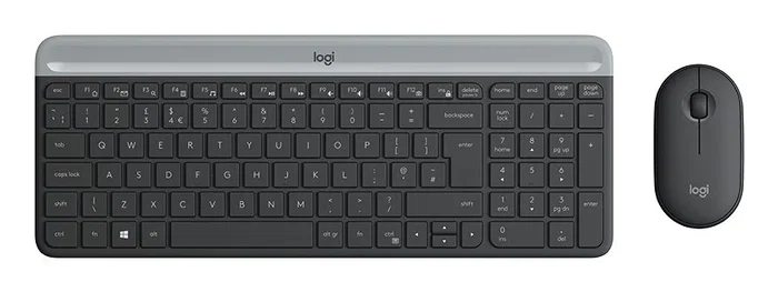 Logitech MK470 Slim Wireless Combo 920-009190 - Juego de Teclado y Ratón Inalámbrico 2.4 GHz, AZERTY Francés, Formato Completo 100%, Grafito