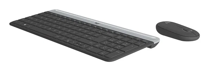 Logitech MK470 Slim Wireless Combo 920-009190 - Juego de Teclado y Ratón Inalámbrico 2.4 GHz, AZERTY Francés, Formato Completo 100%, Grafito
