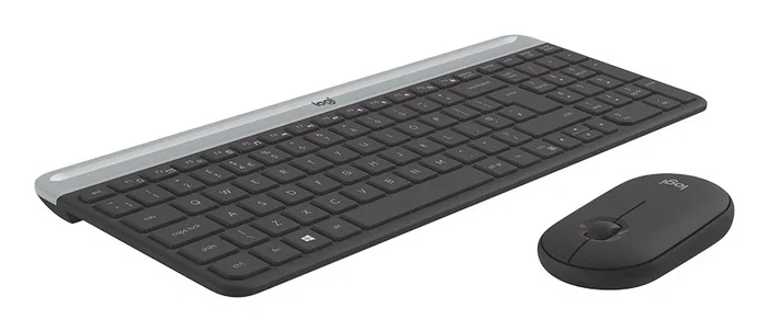 Logitech MK470 Slim Wireless Combo 920-009190 - Juego de Teclado y Ratón Inalámbrico 2.4 GHz, AZERTY Francés, Formato Completo 100%, Grafito