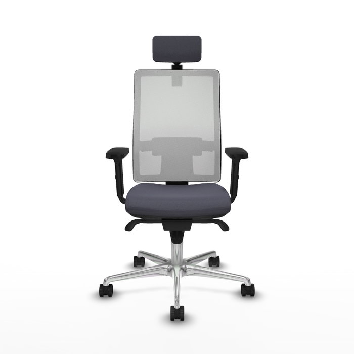 PIQUERAS Y CRESPO Silla de oficina Horna con mecanismo Sincro, Gris oscuro y Blanco