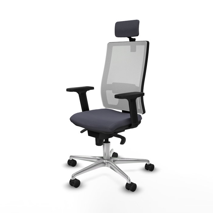 PIQUERAS Y CRESPO Silla de oficina Horna con mecanismo Sincro, Gris oscuro y Blanco