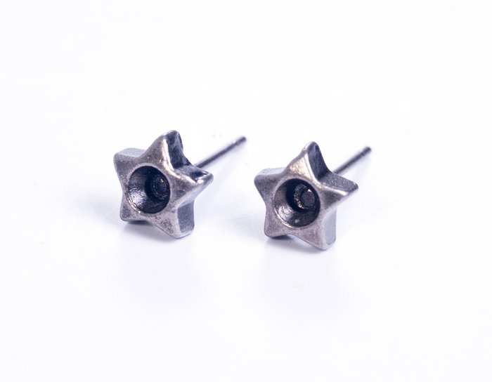 Innspiro Pendiente metálico para incrustar estrella plateado envejecido Xilion 3mm Innspiro Pendiente metálico para incrustar estrella plateado envejecido Xilion 3mm