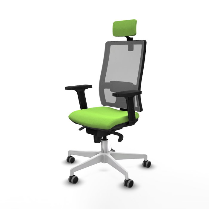 PIQUERAS Y CRESPO Silla de oficina Horna con mecanismo Sincro, color Pistacho y Gris