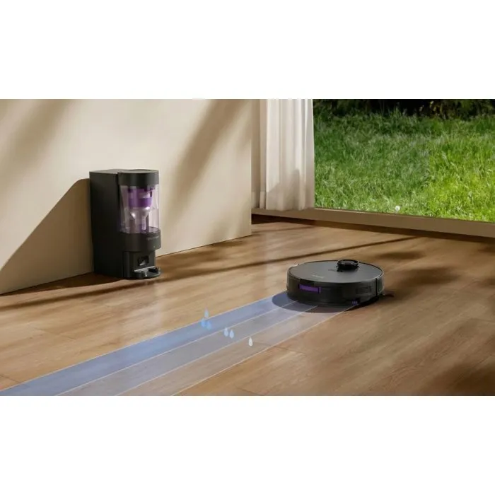 Eziclean Robot Aspirador y Fregona AirFlow MAX con Tecnología LiDAR y Base de Vaciado - 15000 Pa de Succión, 2L Depósito, 160 Min Autonomía - Negro