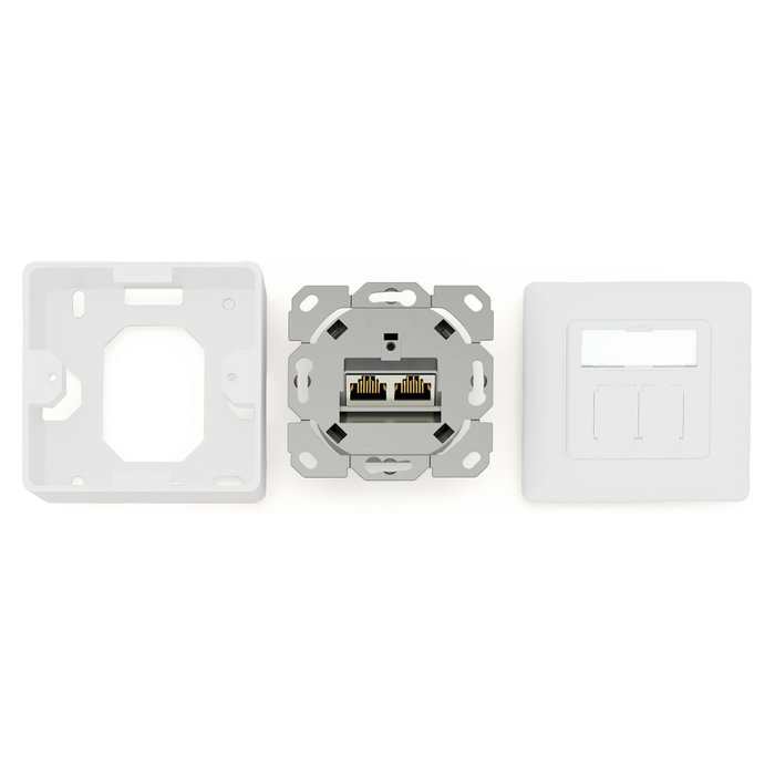 Digitus DN-9010/8-2 Toma de red CAT 6A EA apantallada 2xRJ-45 blanco Digitus DN-9010/8-2 Toma de red CAT 6A EA apantallada 2xRJ-45 blanco