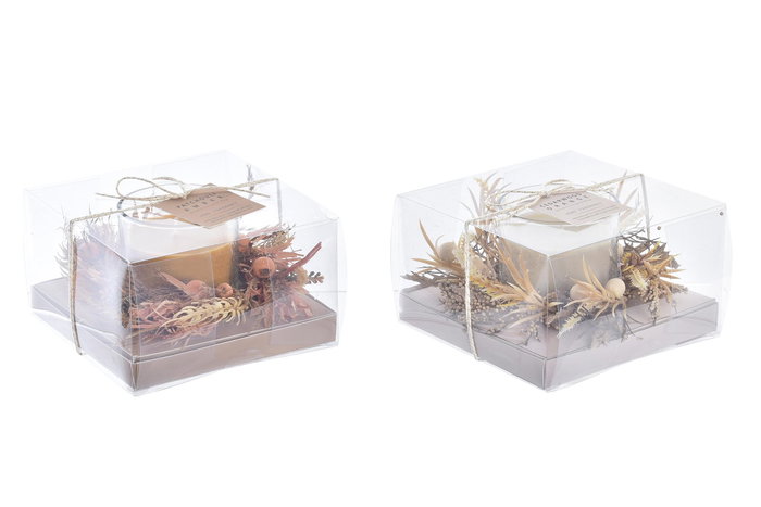 DKD Home Decor Vela Mostaza Beige 15.5 x 9 x 15.5 cm (6 Unidades)