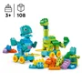 Lego DUPLO 10451 Dinosaurios sobre ruedas 3 en 1 Juego de aprendizaje temprano para niños de 3 años