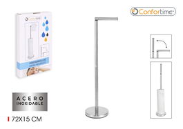 Confortime Portarrollos Papel Higienico Acero 15 cm (ancho) x 2 cm (alto) x 15 cm (largo) (12 Unidades)