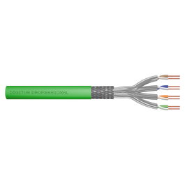 Digitus DCA Cable de Instalación CAT 8.2 S/FTP S-STP, 100m, Simplex, Verde, Cobre Sólido, 40GbE, CPR Dca