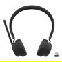 Lenovo Auriculares inalámbricos VoIP diadema binaural para oficina con micrófono boom y cancelación de ruido, Bluetooth 5.3, 60h batería, negro