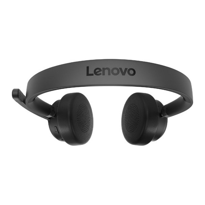 Lenovo Auriculares inalámbricos VoIP diadema binaural para oficina con micrófono boom y cancelación de ruido, Bluetooth 5.3, 60h batería, negro