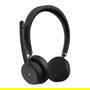 Lenovo Auriculares inalámbricos VoIP diadema binaural para oficina con micrófono boom y cancelación de ruido, Bluetooth 5.3, 60h batería, negro