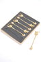 Hermia PLT0493 Juego de Cucharas 6 Piezas Zamak Dorado Elegante para Gastronomía y Ocasiones Especiales