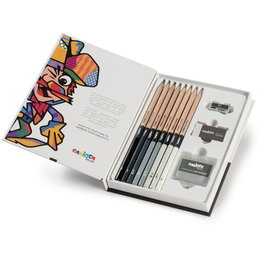 Lapices De Grafito Carioca Plus Set De Dibujo (Lapices, Afilalapiz Y Goma De Borrar)