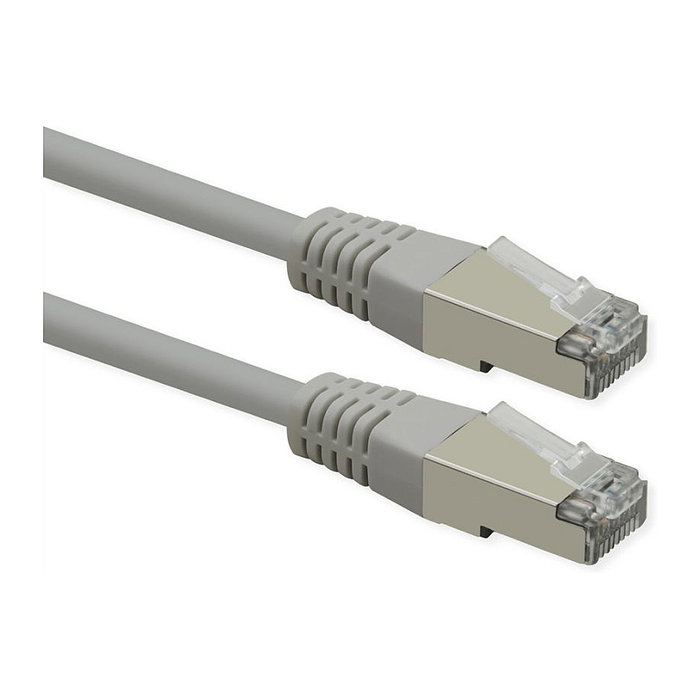 ROLINE Cable de parcheo Cat.6 Class E PoE S/FTP PiMF, 0,3 m, gris