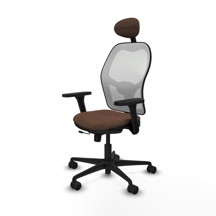 PIQUERAS Y CRESPO Silla de oficina Jorquera con mecanismo Sincro/Traslack, Marrón y Blanco PIQUERAS Y CRESPO Silla de oficina Jorquera con mecanismo Sincro/Traslack, Marrón y Blanco