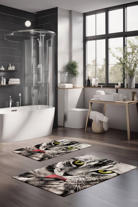 Mijölnir CT-5107 Juego de Alfombrillas de Baño de 2 Piezas Poliéster Antideslizante Antibacteriano Lavable a Máquina 40x60 cm y 60x100 cm Mijölnir CT-5107 Juego de Alfombrillas de Baño de 2 Piezas Poliéster Antideslizante Antibacteriano Lavable a Máquina 40x60 cm y 60x100 cm