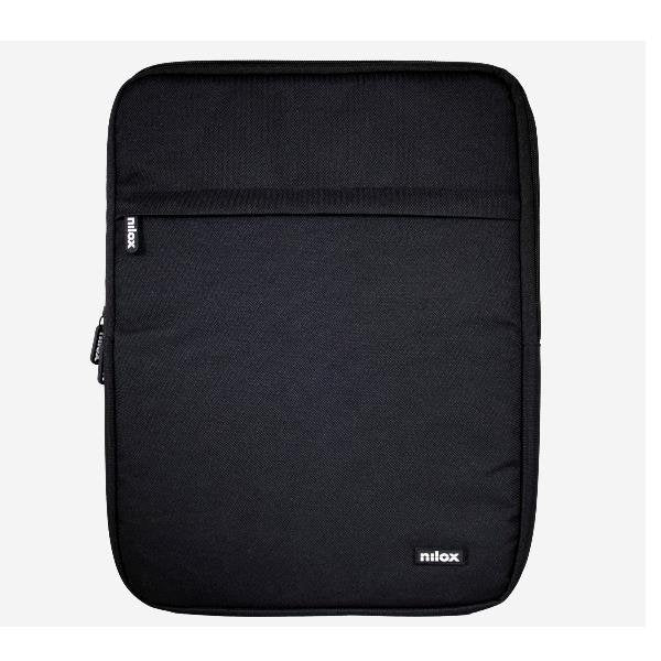 Nilox Funda Sleeve Acolchada para Tablet o Portátil Hasta 14.1" (35.8 cm), Negro, Poliéster, Compartimento Extra para Accesorios