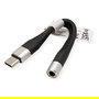 ROLINE 12.03.3241 Adaptador USB-C a Jack 3.5 mm Macho Hembra, Negro, Longitud de Cable 0.1 m