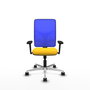 PIQUERAS Y CRESPO Silla de oficina Motilla con mecanismo Sincro, Amarillo y Azul