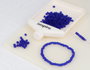 Innspiro Rocalla de vidrio redonda glaseado azul fuerte 3,8mm 500g