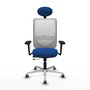 PIQUERAS Y CRESPO Silla de oficina Zulema Azul y Blanco con Mecanismo Sincro/Traslack