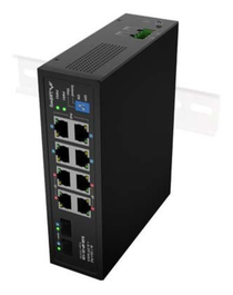 Lanberg ILGE-8P-2S-120 Switch No administrado Fast Ethernet PoE 1U Negro
