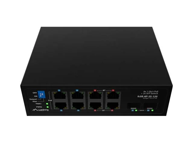 LANBERG Switch Industrial PoE 4xBT 4xAT 2xSFP DIN Gigabit Ethernet sin gestión