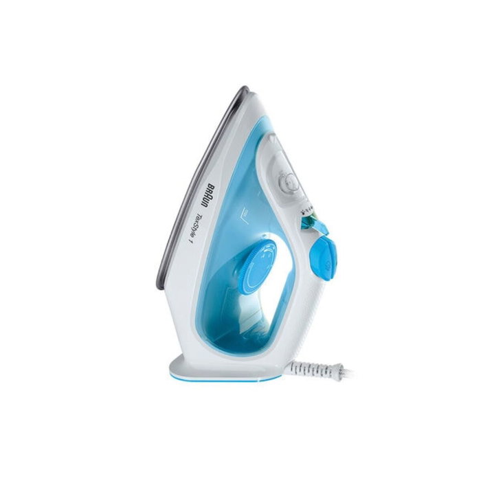 Braun TexStyle 1 SI1050BL Plancha a vapor Suela de cerámica 2000 W Azul, Blanco