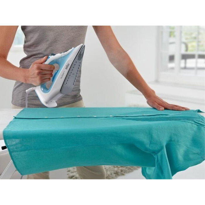 Braun TexStyle 1 SI1050BL Plancha a vapor Suela de cerámica 2000 W Azul, Blanco