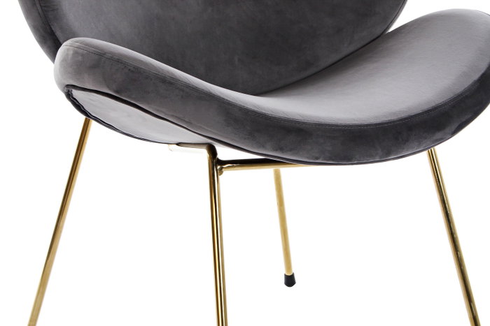 DKD Home Decor Silla Jiete Polyester Gris Claro y Dorado