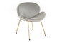 DKD Home Decor Silla Jiete Polyester Gris Claro y Dorado