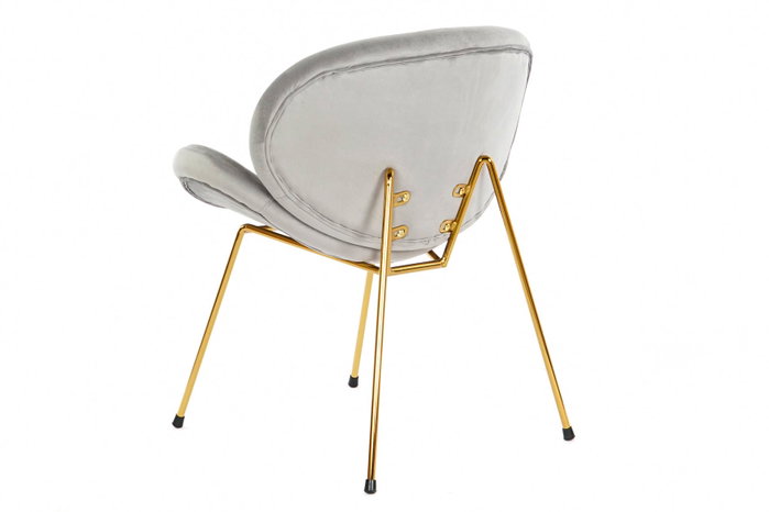 DKD Home Decor Silla Jiete Polyester Gris Claro y Dorado