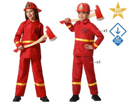 Disfraz de Bombero Niño Infantil Rojo (7 a 9 Años)