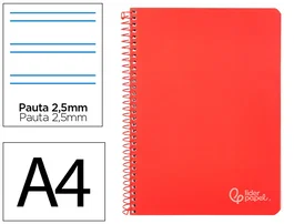 Liderpapel Cuaderno Espiral A4 Witty Tapa Dura Rojo
