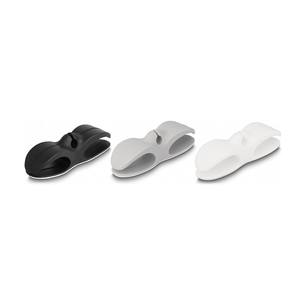 DeLOCK Juego de 3 soportes para cables autoadhesivos con 3 pasacables DeLOCK Juego de 3 soportes para cables autoadhesivos con 3 pasacables