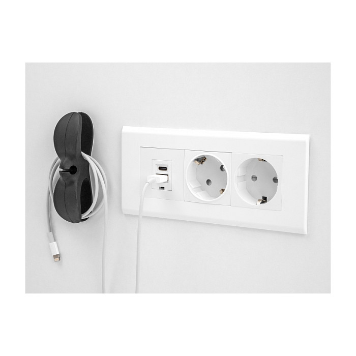 DeLOCK 18443 Organizador de cables con 3 pasacables autoadhesivos, juego de 3 piezas