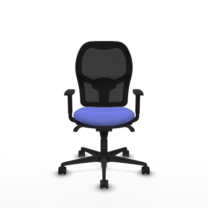 PIQUERAS Y CRESPO Silla de oficina Jorquera con mecanismo Sincro, Tela Azul claro y Malla Negro