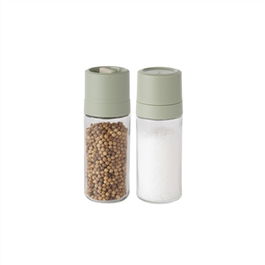 Berghoff 3950403 Molinillos de Sal y Pimienta Balance, Mecanismo de Cerámica Ajustable, Hechos de Plásticos Reciclados, Juego Imprescindible para Cocina
